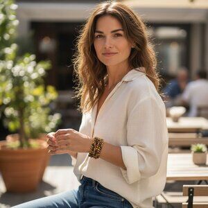 Tigers Eye Gemstone Beaded Coil Wrap Bracelet For Women Natural Stone Jewelry